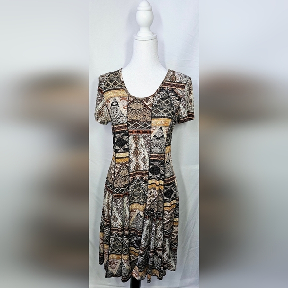 Medium Sami & Jo Boho Tribal Print Fit & Flare Dress - Picture 3 of 6